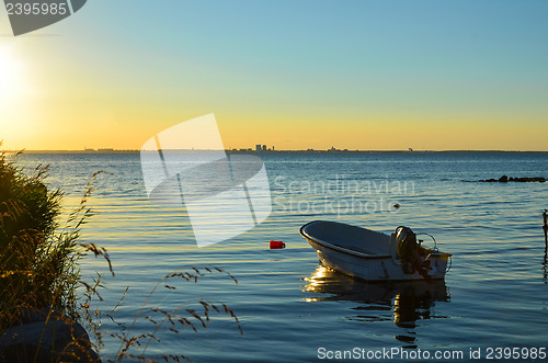 Image of Rowboat at sunset