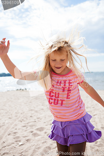 Image of Young girl at beach