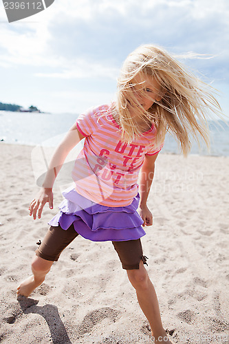 Image of Young girl at beach