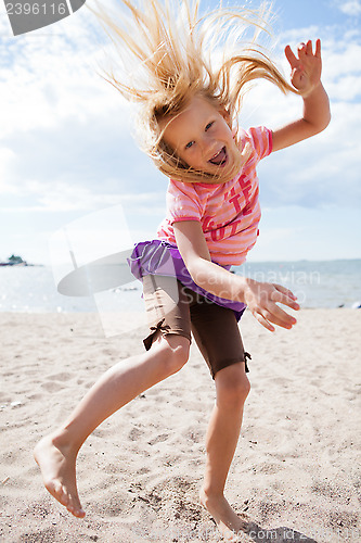 Image of Young girl at beach