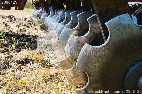 Image of agricultural machine on the field