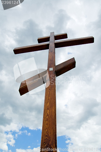 Image of orthodox cross on a background sky