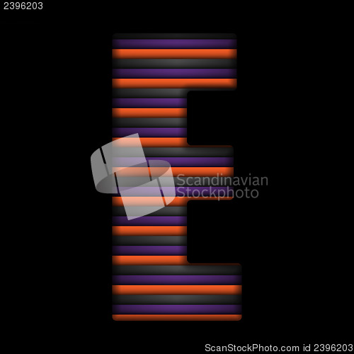 Image of Halloween Alphabet Letters Stripe Black Orange Purple Vector