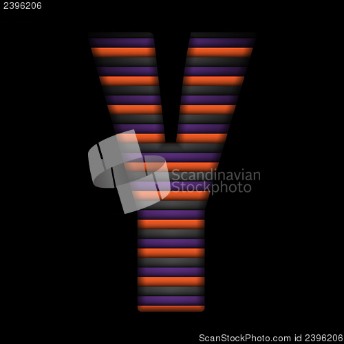 Image of Halloween Alphabet Letters Stripe Black Orange Purple Vector