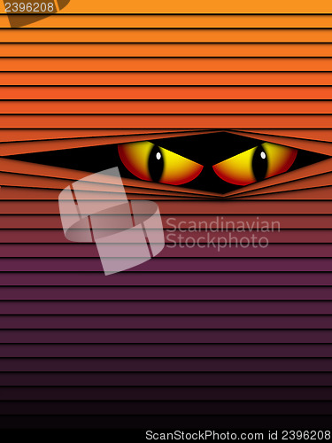 Image of Halloween Background Scary Eyes Orange Vector