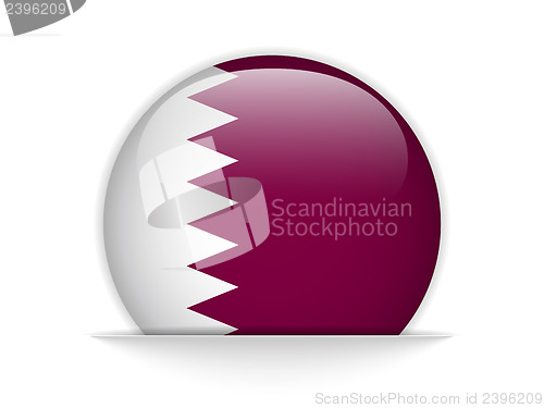 Image of Qatar Flag Glossy Button Vector