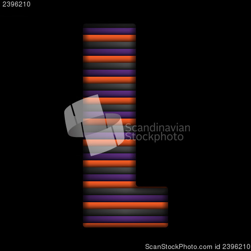 Image of Halloween Alphabet Letters Stripe Black Orange Purple Vector
