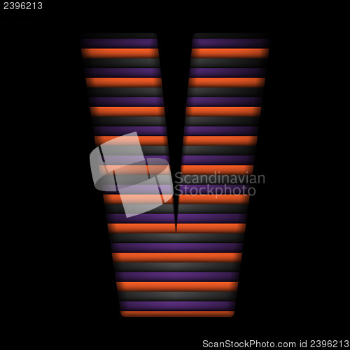 Image of Halloween Alphabet Letters Stripe Black Orange Purple Vector