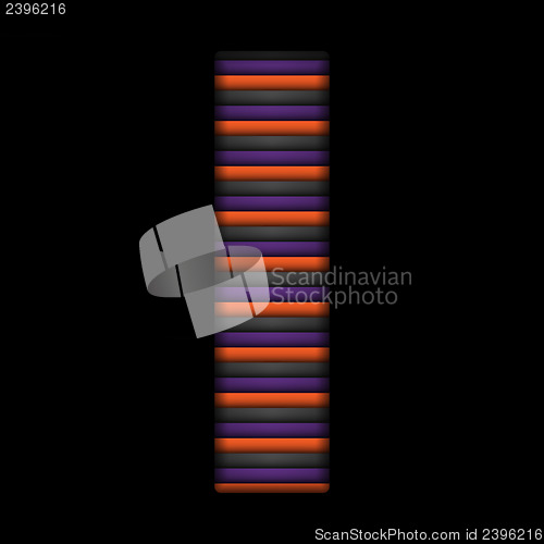 Image of Halloween Alphabet Letters Stripe Black Orange Purple Vector