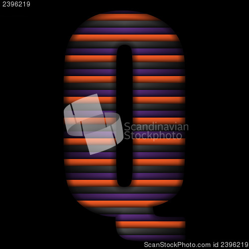 Image of Halloween Alphabet Letters Stripe Black Orange Purple Vector