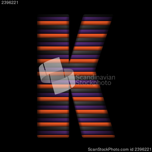 Image of Halloween Alphabet Letters Stripe Black Orange Purple Vector