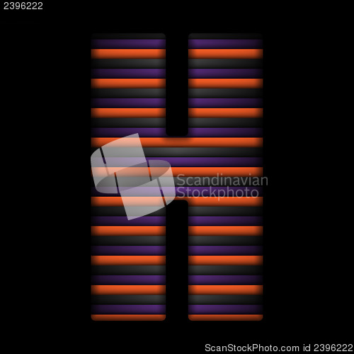 Image of Halloween Alphabet Letters Stripe Black Orange Purple Vector