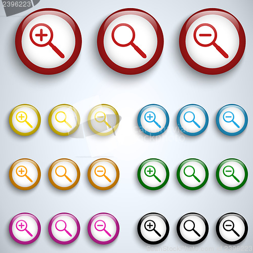 Image of Vector - Magnifying Lens Button Set Icon Vector