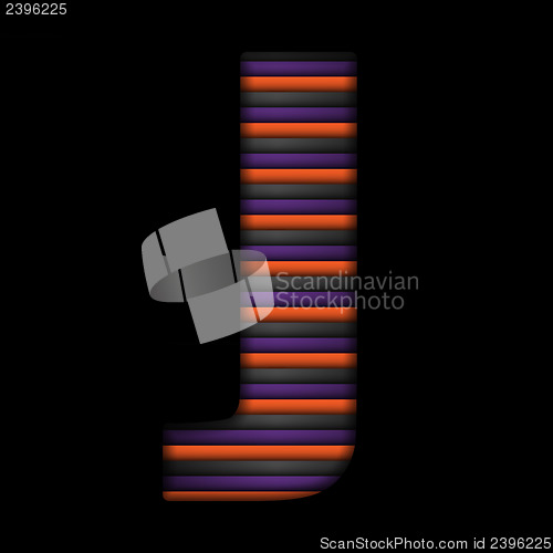 Image of Halloween Alphabet Letters Stripe Black Orange Purple Vector