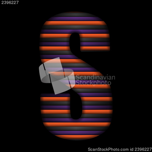 Image of Halloween Alphabet Letters Stripe Black Orange Purple Vector