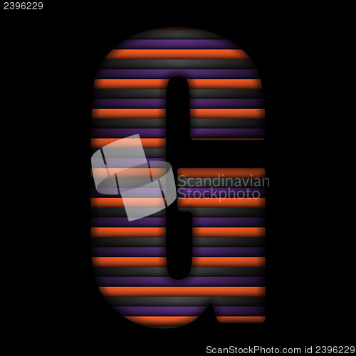 Image of Halloween Alphabet Letters Stripe Black Orange Purple Vector