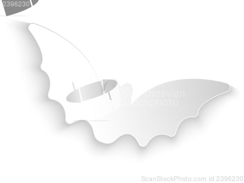 Image of Vector - Halloween Bat White Paper Background Vector