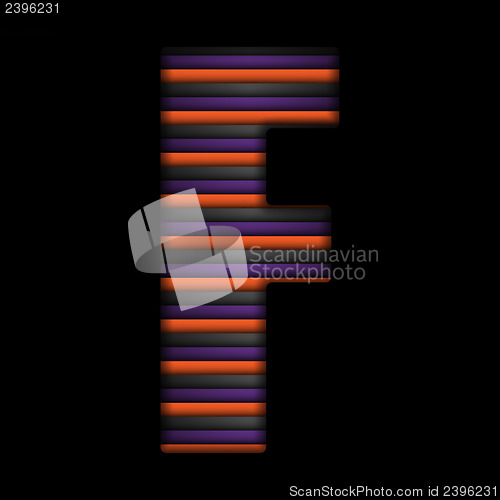 Image of Halloween Alphabet Letters Stripe Black Orange Purple Vector