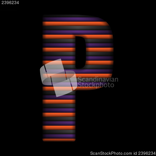 Image of Halloween Alphabet Letters Stripe Black Orange Purple Vector