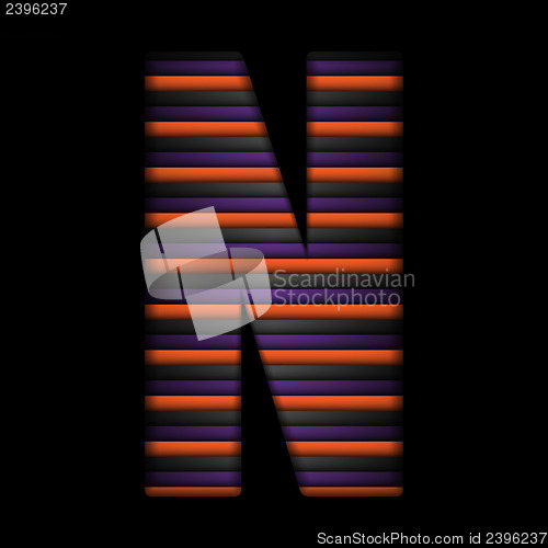 Image of Halloween Alphabet Letters Stripe Black Orange Purple Vector