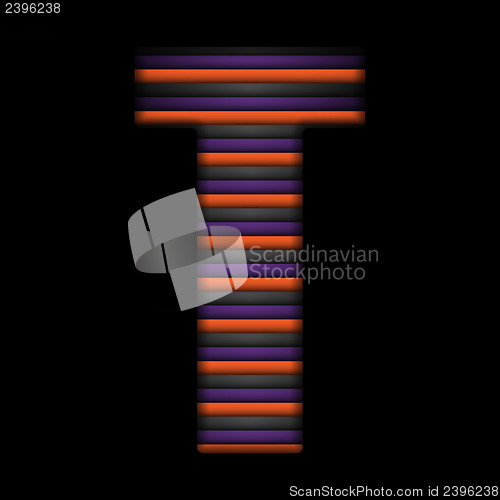 Image of Halloween Alphabet Letters Stripe Black Orange Purple Vector