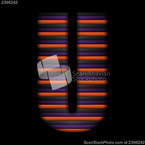 Image of Halloween Alphabet Letters Stripe Black Orange Purple Vector