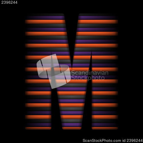 Image of Halloween Alphabet Letters Stripe Black Orange Purple Vector
