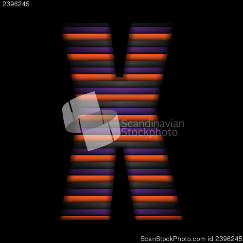 Image of Halloween Alphabet Letters Stripe Black Orange Purple Vector