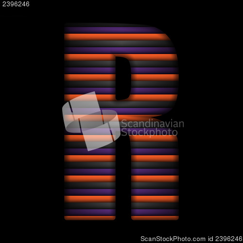 Image of Halloween Alphabet Letters Stripe Black Orange Purple Vector