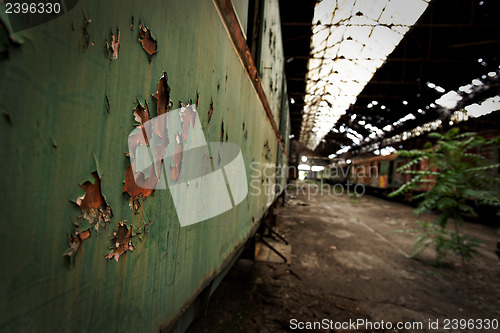 Image of Industrial interior with bright light