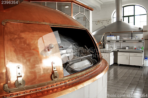 Image of Beer factory with large storage tanks