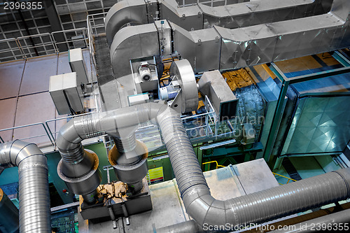 Image of Large industrial interior with power generator