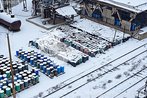 Image of Chemical waste dump with a lot of barrels