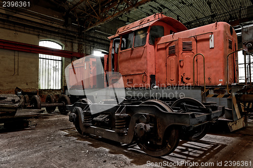 Image of Freight train in garage