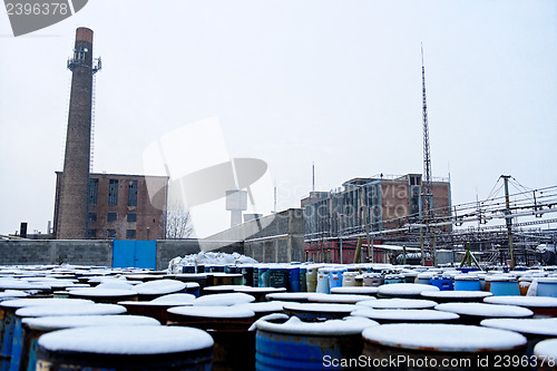 Image of Chemical waste dump with a lot of barrels