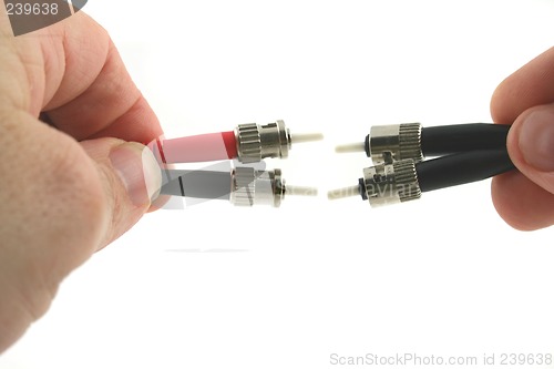 Image of Fiber Optic Computer Cables held in the Hand