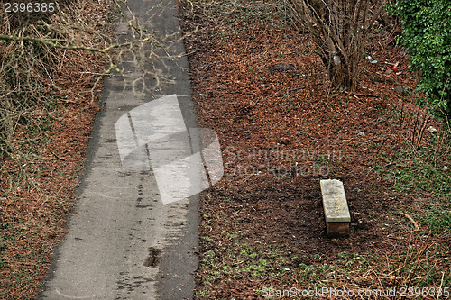 Image of Damaged car road with a lot of cracks