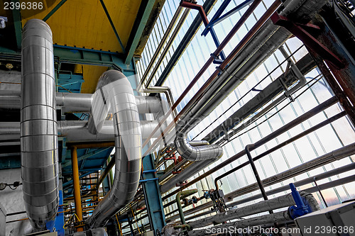 Image of Industrial pipes in a thermal power plant