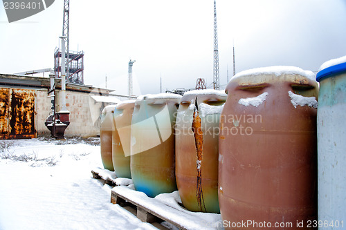 Image of Chemical waste dump with a lot of barrels