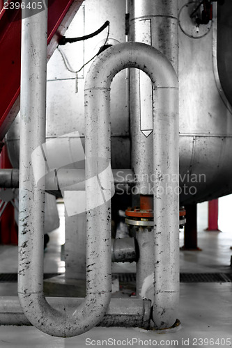 Image of Industrial pipes in a thermal power plant