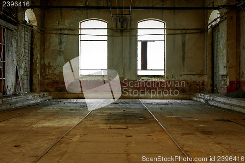 Image of Industrial interior with bright light