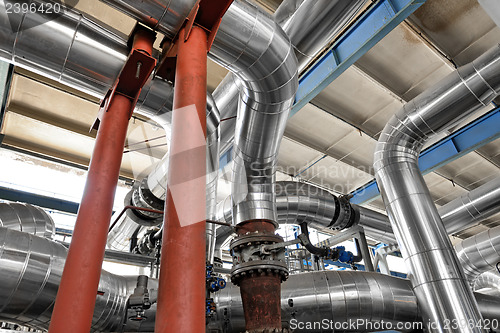 Image of Industrial pipes in a thermal power plant