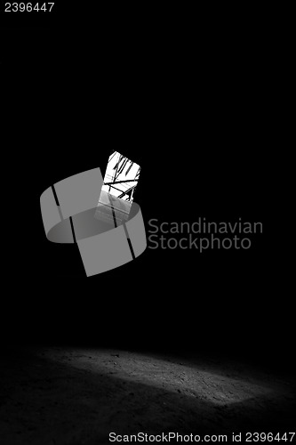 Image of Photo of a window with bright light