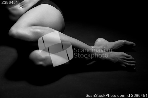 Image of Legs and abdomen of a beautiful woman