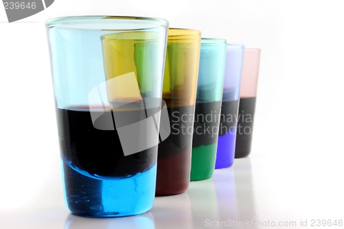 Image of 5 Drinking Glasses at an Angle