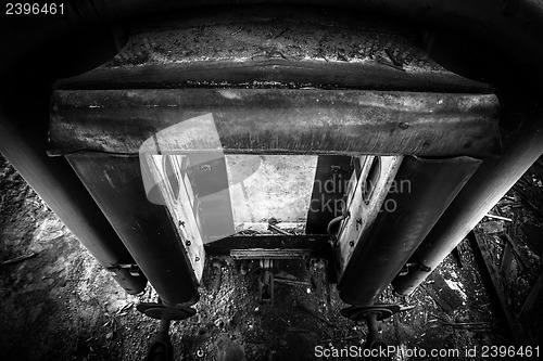Image of Train door closeup photo