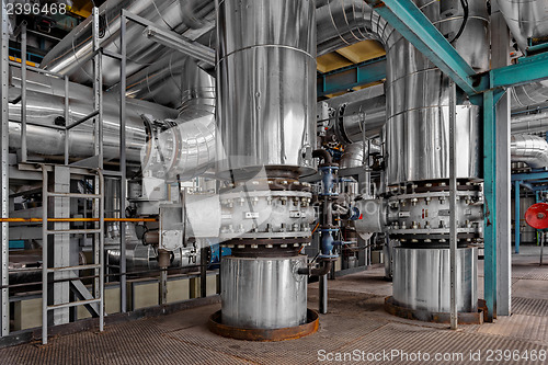 Image of Industrial pipes in a thermal power plant
