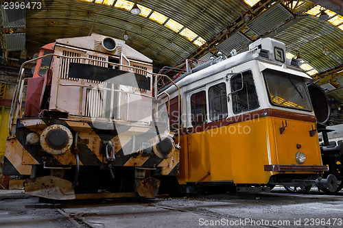 Image of Freight train in garage
