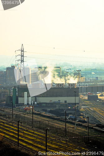 Image of Landscape with industrial architecture