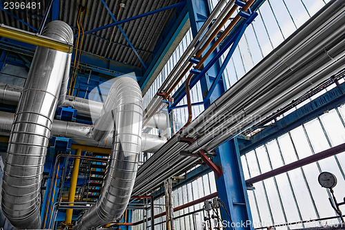 Image of Industrial pipes in a thermal power plant